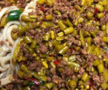 Pickled Green Beans And Beef Noodle